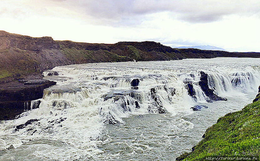 Водопад Гюдльфосс с левого берега (из интернета) Рейкьявик, Исландия