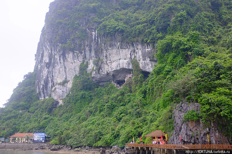 Отверстие под каменным сводом-и есть пещера Халонг бухта, Вьетнам