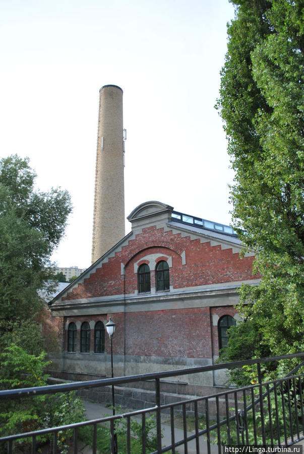 Бывшие фабричные здания и трубы района Грюнерлёкка Осло, Норвегия