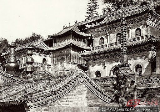 Храм Сяньтун в начале XX века Священная Гора Утайшань, Китай