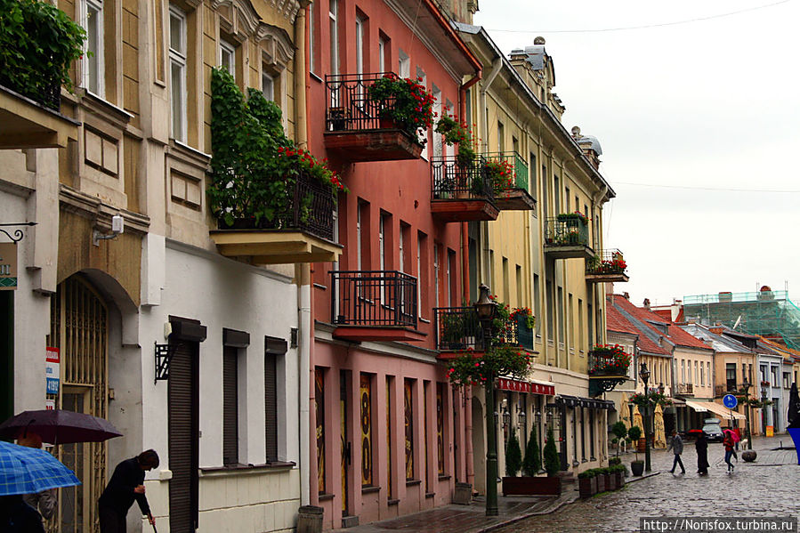 Идем по улице Vilnius gatve Каунас, Литва