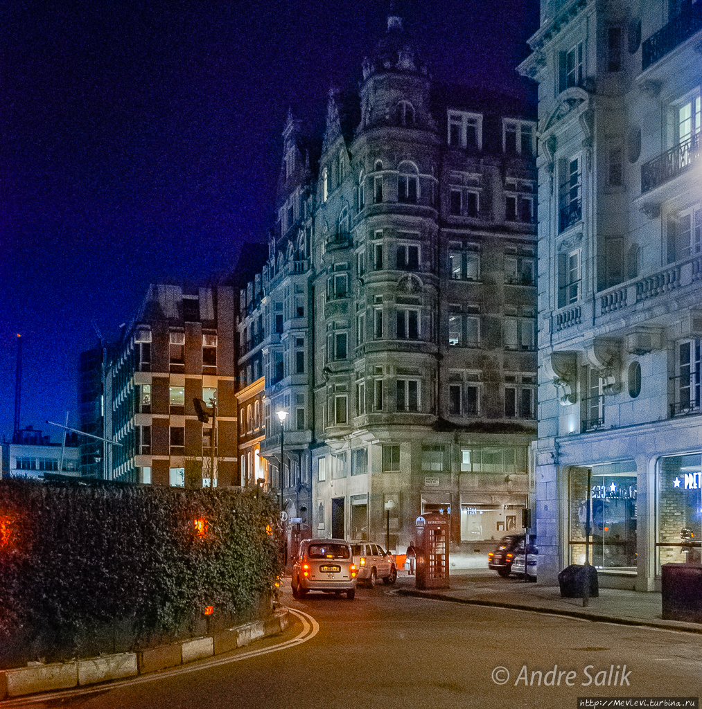 Ночной рождественский Лондон Лондон, Великобритания