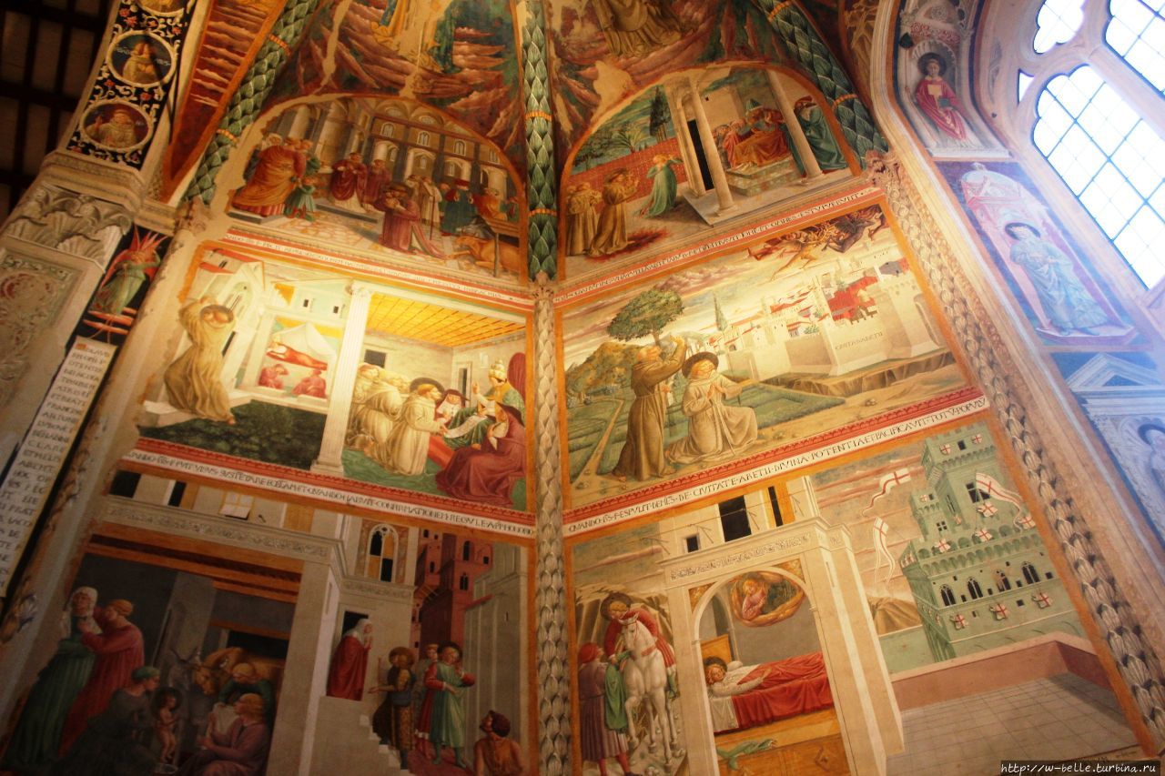 Беноццо Гоццоли, роспись алтаря, францисканский цикл. Монтефалько, Италия