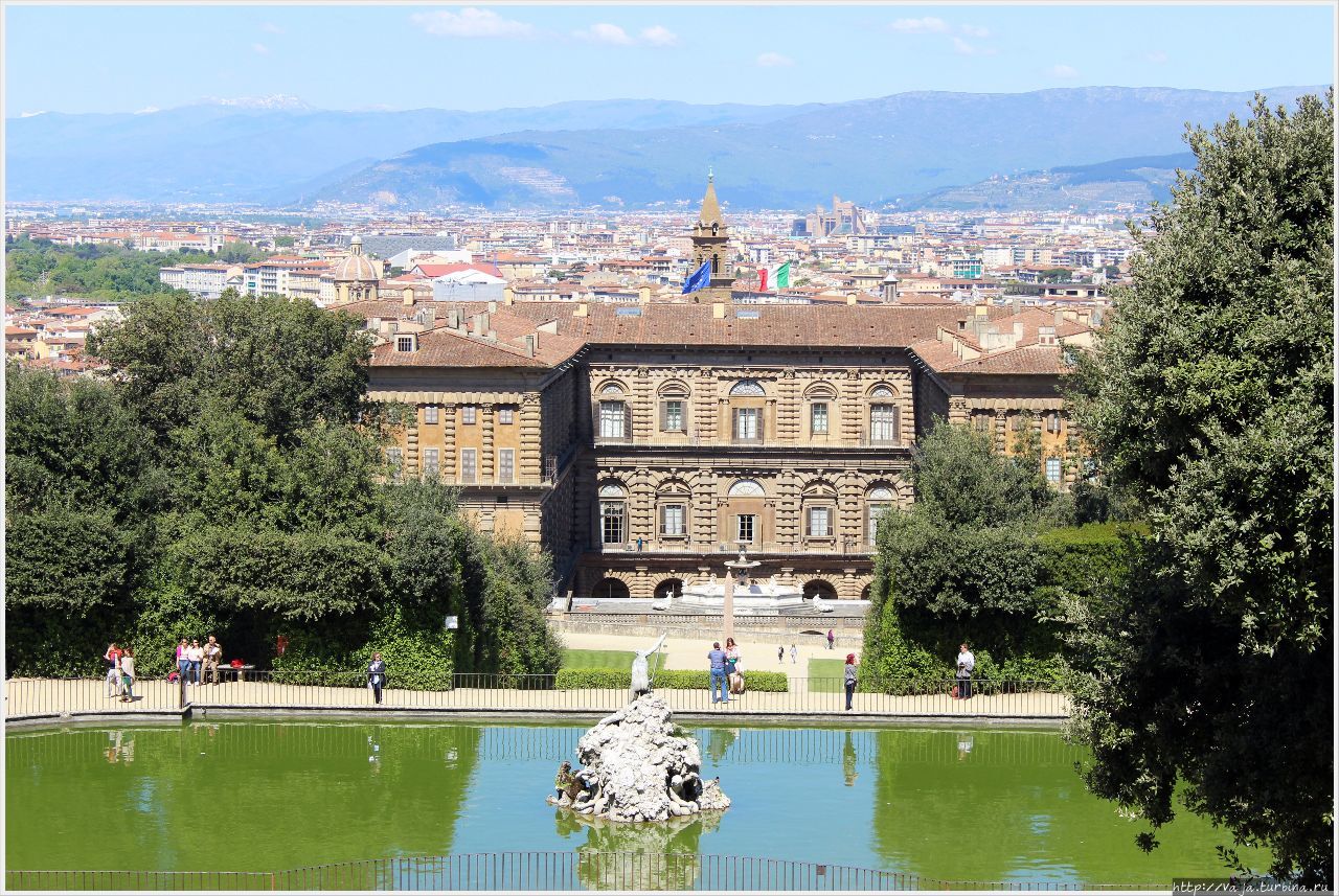 Вид на Палаццо Питти Флоренция, Италия