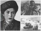 Зина Подольская. Во время боя (1942 год). Танк Т-34 Подольской мчит к Тернополю (1944).