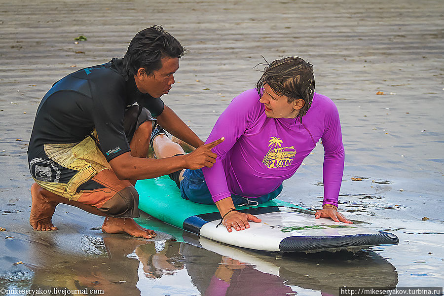 Зарисовки о Бали. Часть 1. Первые уроки серфинга Кута, Индонезия