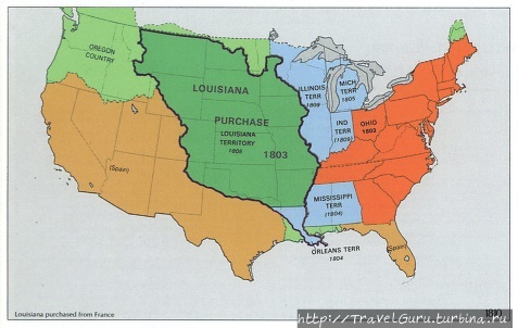 С покупки Луизианы началось переселение америнцев на Запад Шайенн, CША