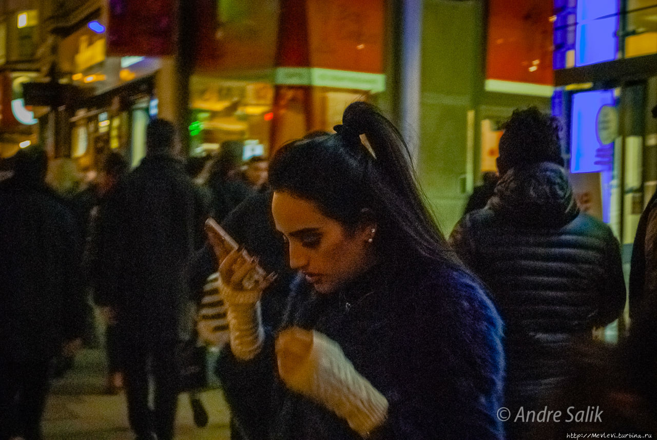 Ночной рождественский Лондон Лондон, Великобритания