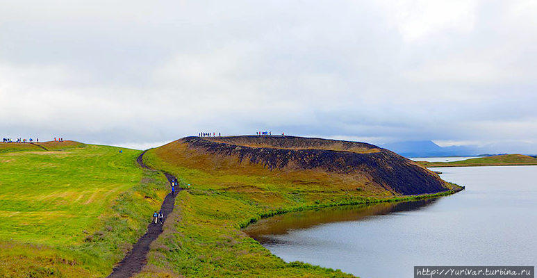 Псевдократер в вулканической зоне Скутустадагигар Исландия