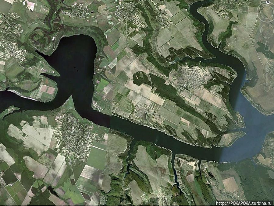 Так выглядит Староушицкое море из космоса. Каменец-Подольский, Украина
