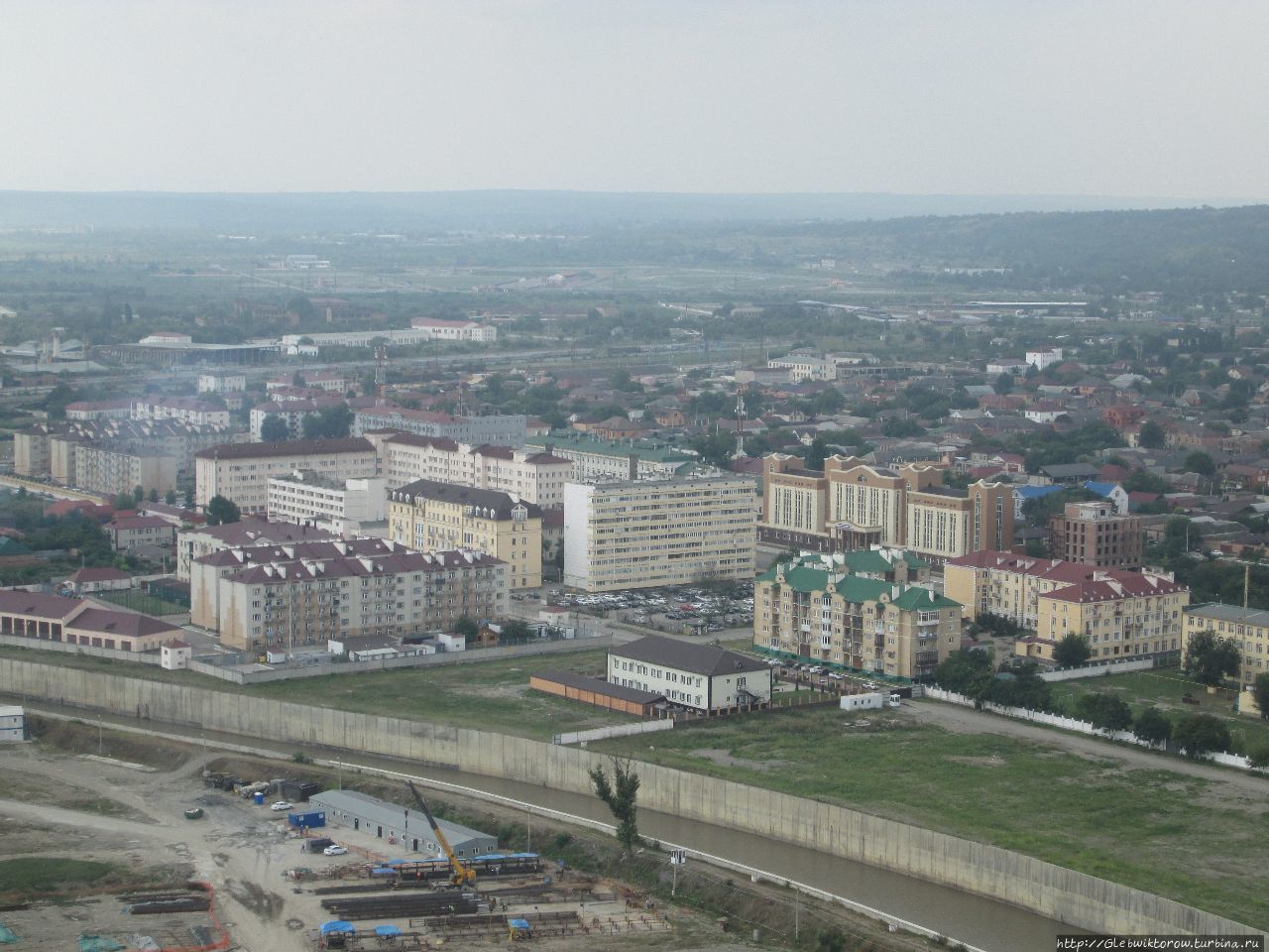 Панорама Грозного с крыши небоскреба Грозный, Россия