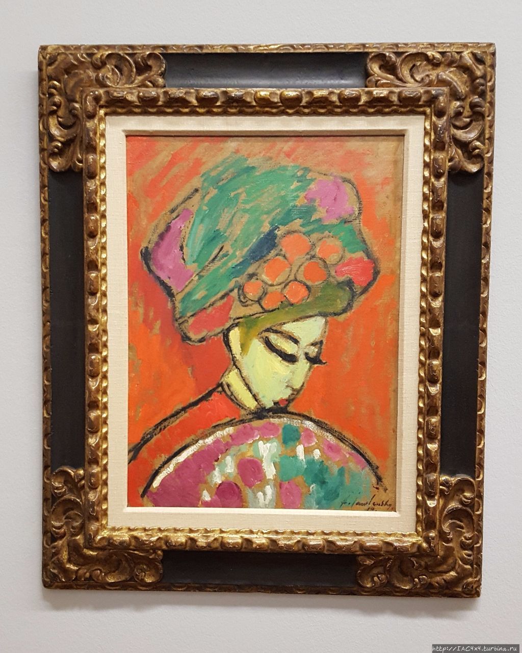 Алексей Явленский. Девушка в шляпе с цветами (1910) Вена, Австрия
