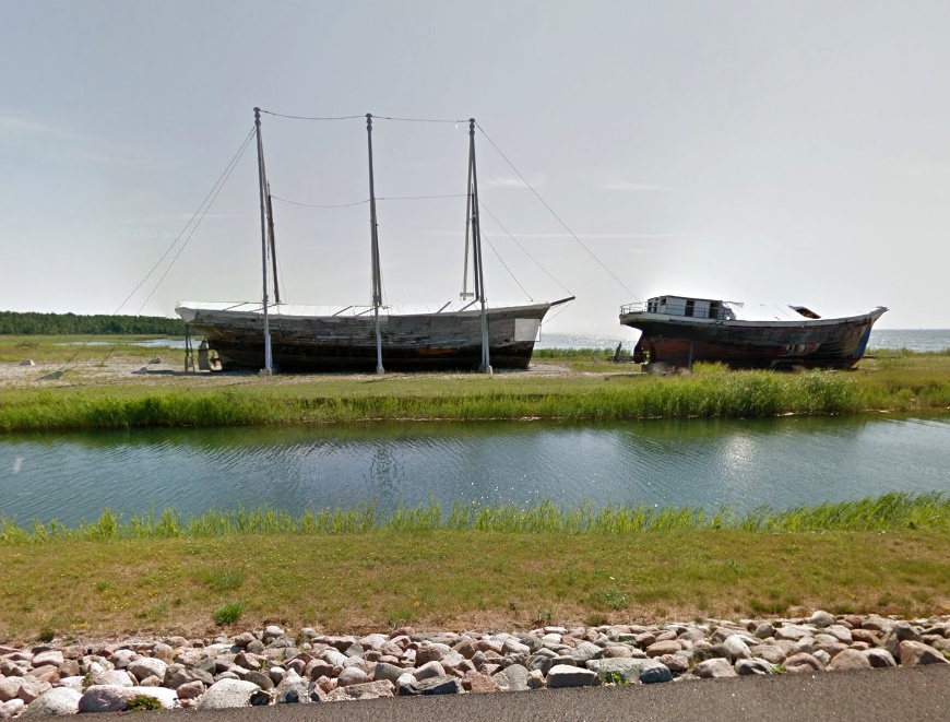 Парусник Ernst Jaakson, 2011. Google Street View Остров Хийумаа, Эстония