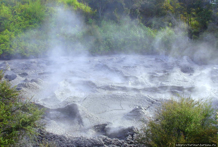 Грязевой вулкан или фумарола иногда может и самовоспламеняться Роторуа, Новая Зеландия
