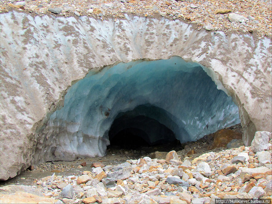 Ледяные пещеры под ледником Алибекский