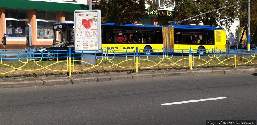 Все украинские мосты, заборы и даже транспорт в последнее время тоже расцвели как цветы Киев, Украина