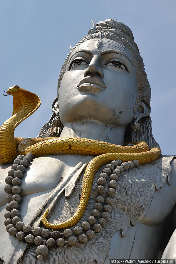 Статуя индуистского бога Шивы — самая высокая в мире. Ее высота — 37 метров и она является главной достопримечательностью Мурдешвара. Шива сидит в позе лотоса спиной к морю и согласно традиции изображен с четырьмя руками. Строительство статуи заняло около 2 лет и закончилось в 2002 г. Штат Карнатака, Индия