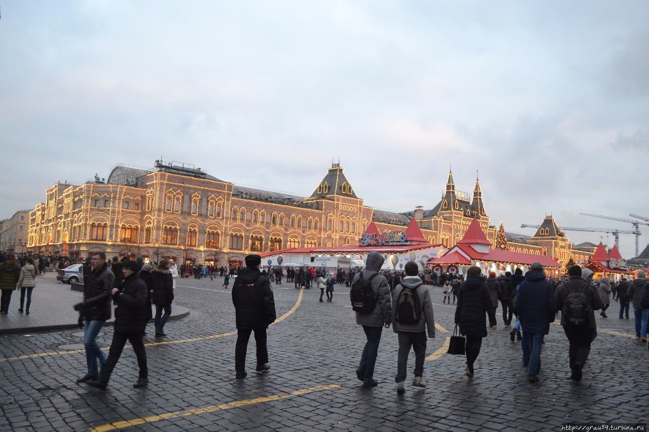 Предновогодняя Красная площадь Москва, Россия