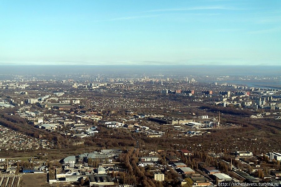 Чуден Днепр с высоты перелета Киев-Днепропетровск Днепр, Украина
