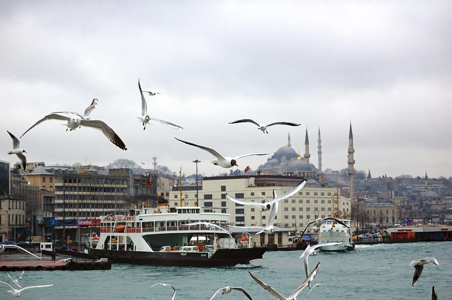 Пересекаем Босфор на пароме Стамбул, Турция
