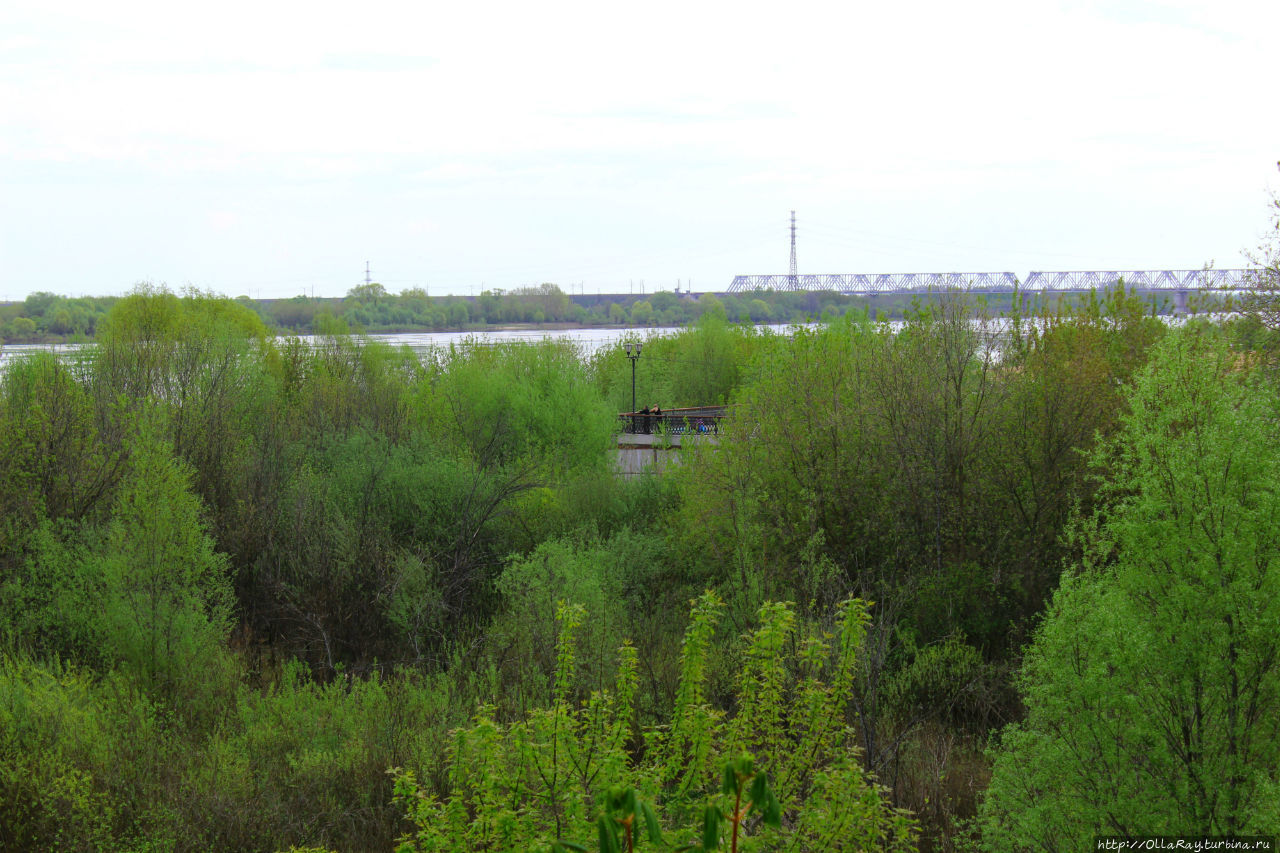 Вид на железнодорожный мост и Оку. Муром, Россия