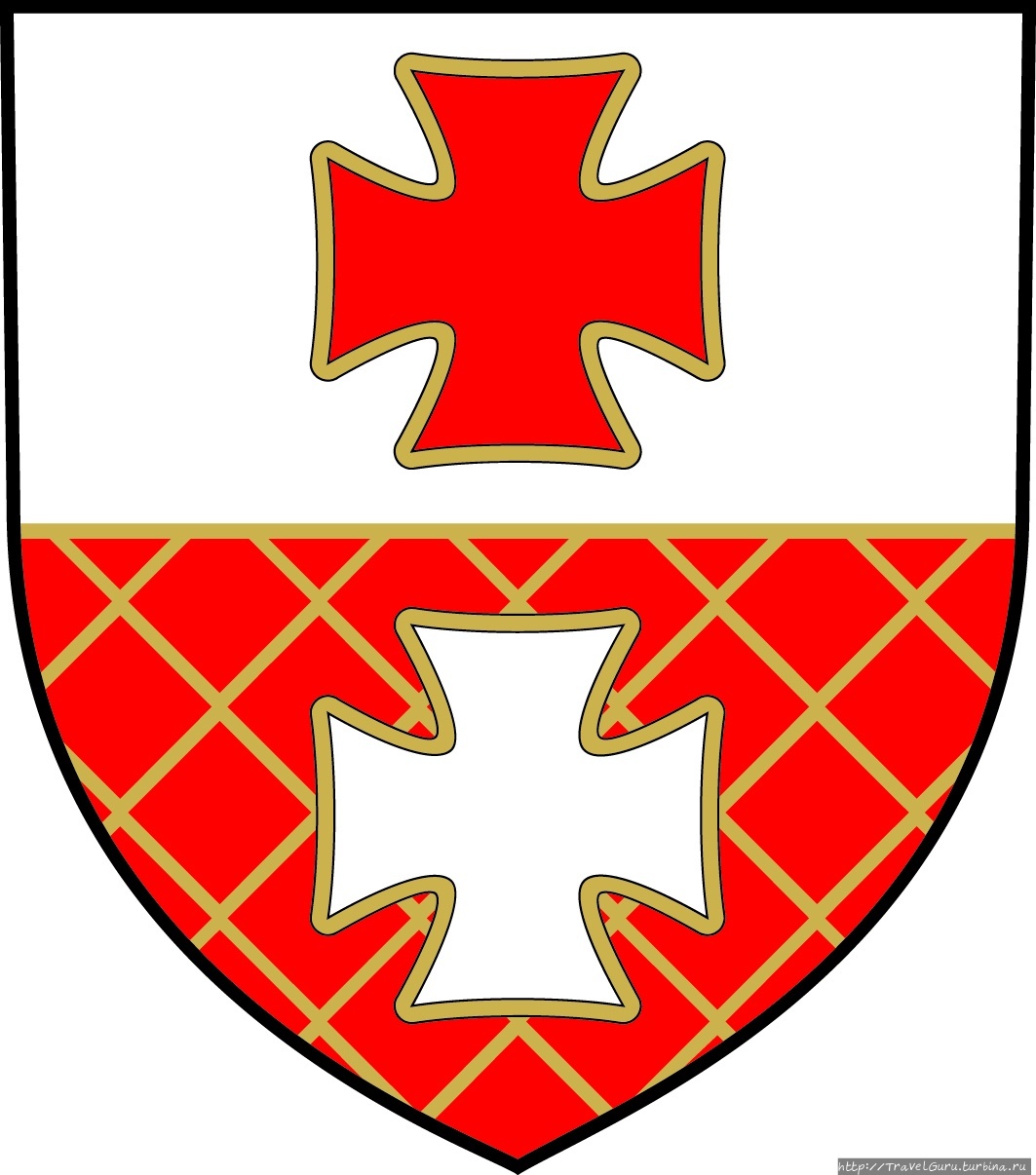 Герб города с символами крестоносцев Эльблонг, Польша