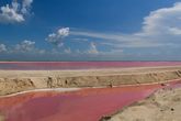 Розовые озёра Лас Колорадас (Las Coloradas). Заповедник Рио Лагартос.