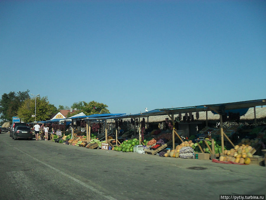 Овощные ряды вдоль дороги в районе Джанкоя. Республика Крым, Россия