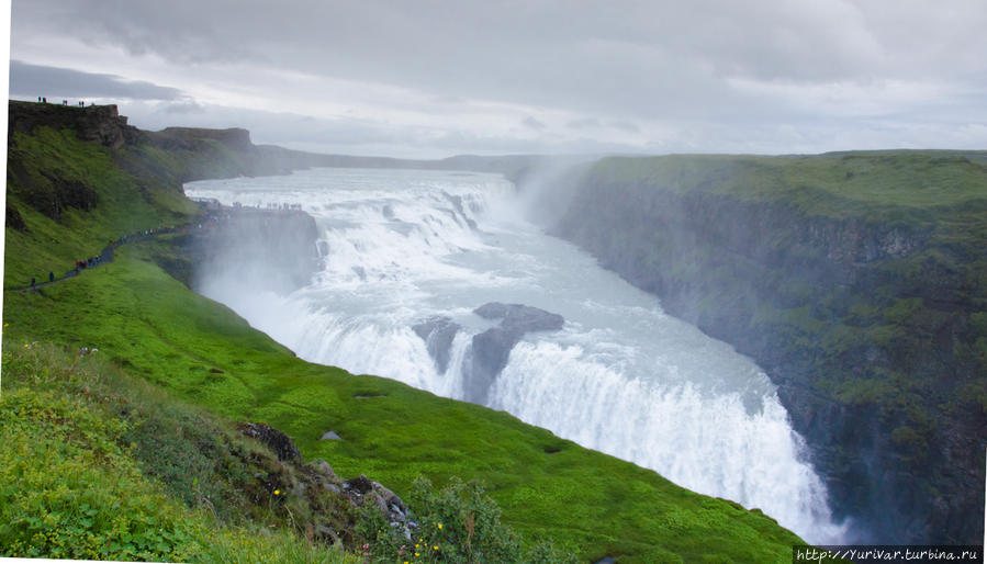 Панорама водопада Гюдльфосс Рейкьявик, Исландия