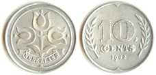 Тюльпаны  на монетах Нидерландов.