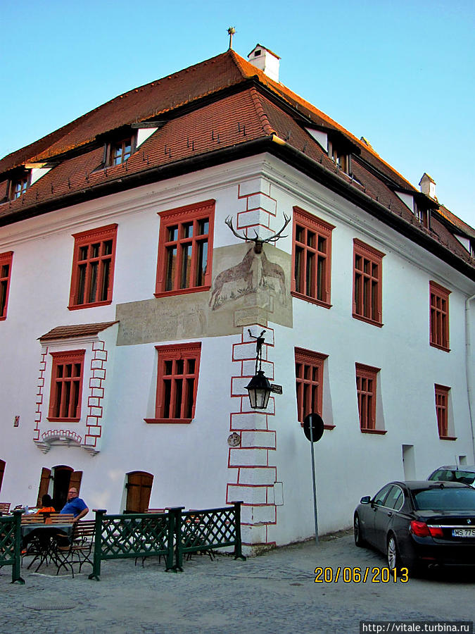 Дом оленя был построен в 17 веке. Здание построено в стиле трансильванского ренессанса. 
Назван он так из-за оленьего черепа, который установлен на одном из углов его фасада. При последней его реставрации была обнаружена наружная фреска с изображением оленя. 
Сейчас в здание используется как отель, а в его подвале расположился отличный бар.