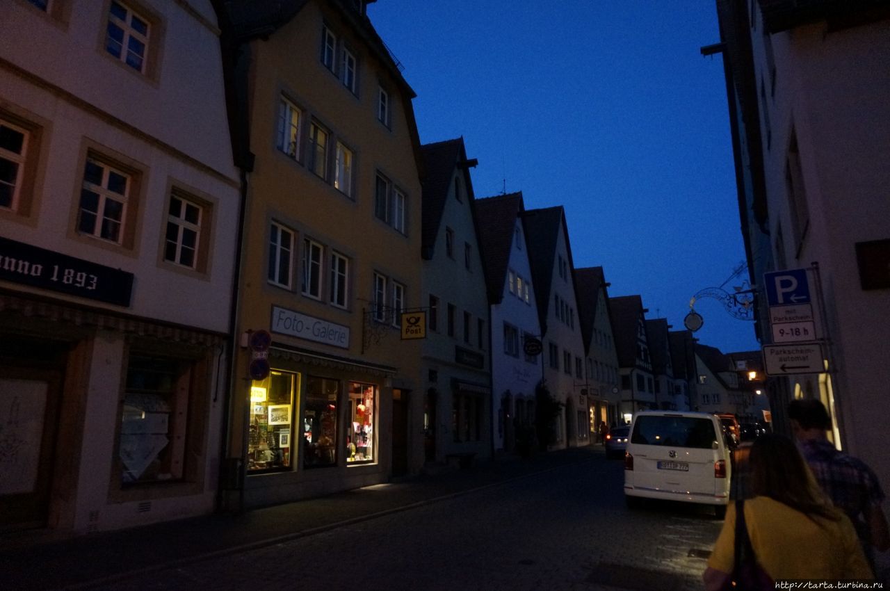 Вечерний променад как сказка на ночь Ротенбург-на-Таубере, Германия