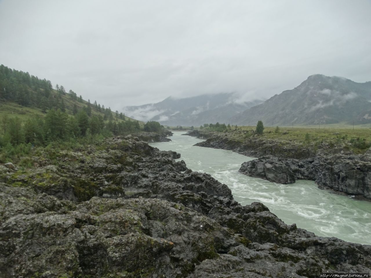 Ороктойский мост и катунские пороги / Katun river rapids and Oroktoy bridge