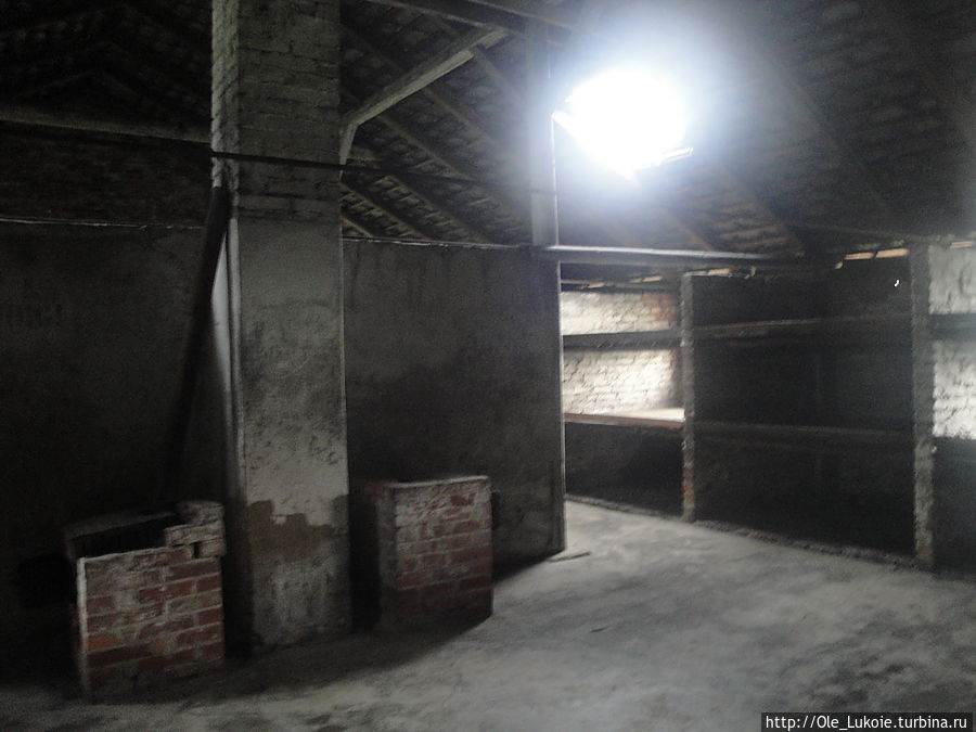 В бараке находилось 500-700 заключенных. Изначально такие помещения планировались использоваться как конюшни Освенцим, Польша