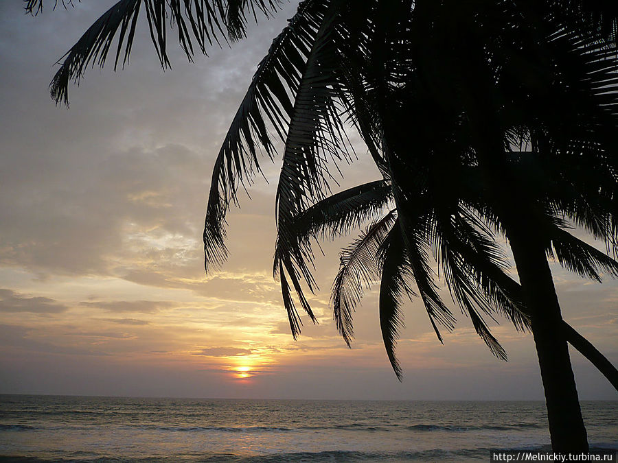 Закат солнца в Индийском океане Ваддува, Шри-Ланка