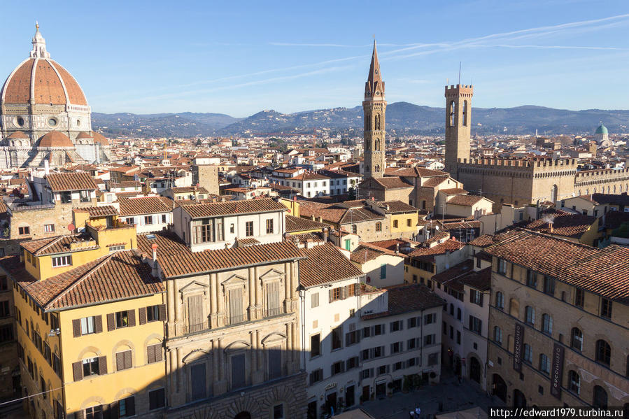 Флоренция с  башни Палаццо Веккьо Флоренция, Италия