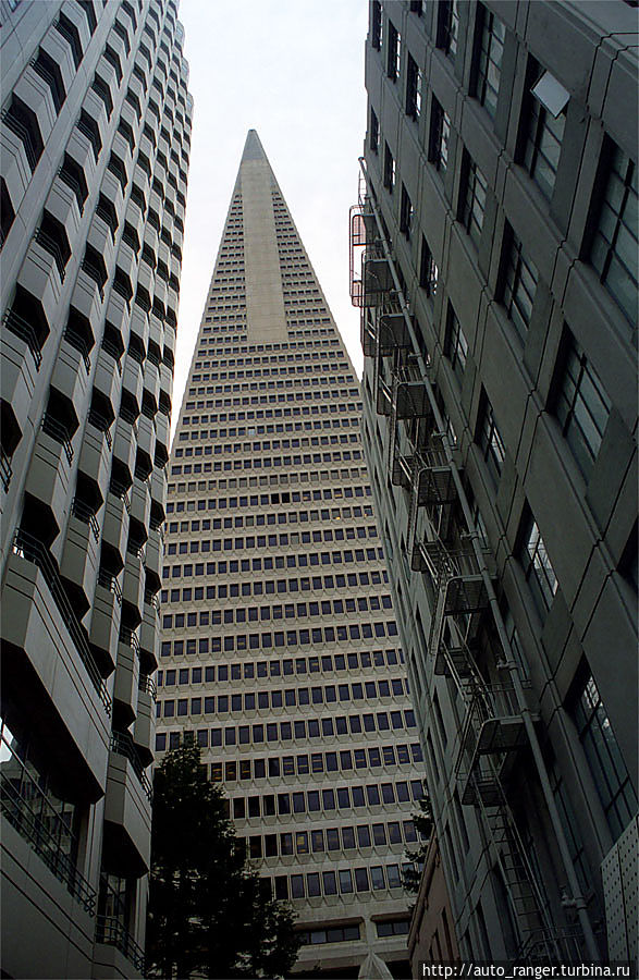 Самый известный небоскрёб в городе имеет форму пирамиды.