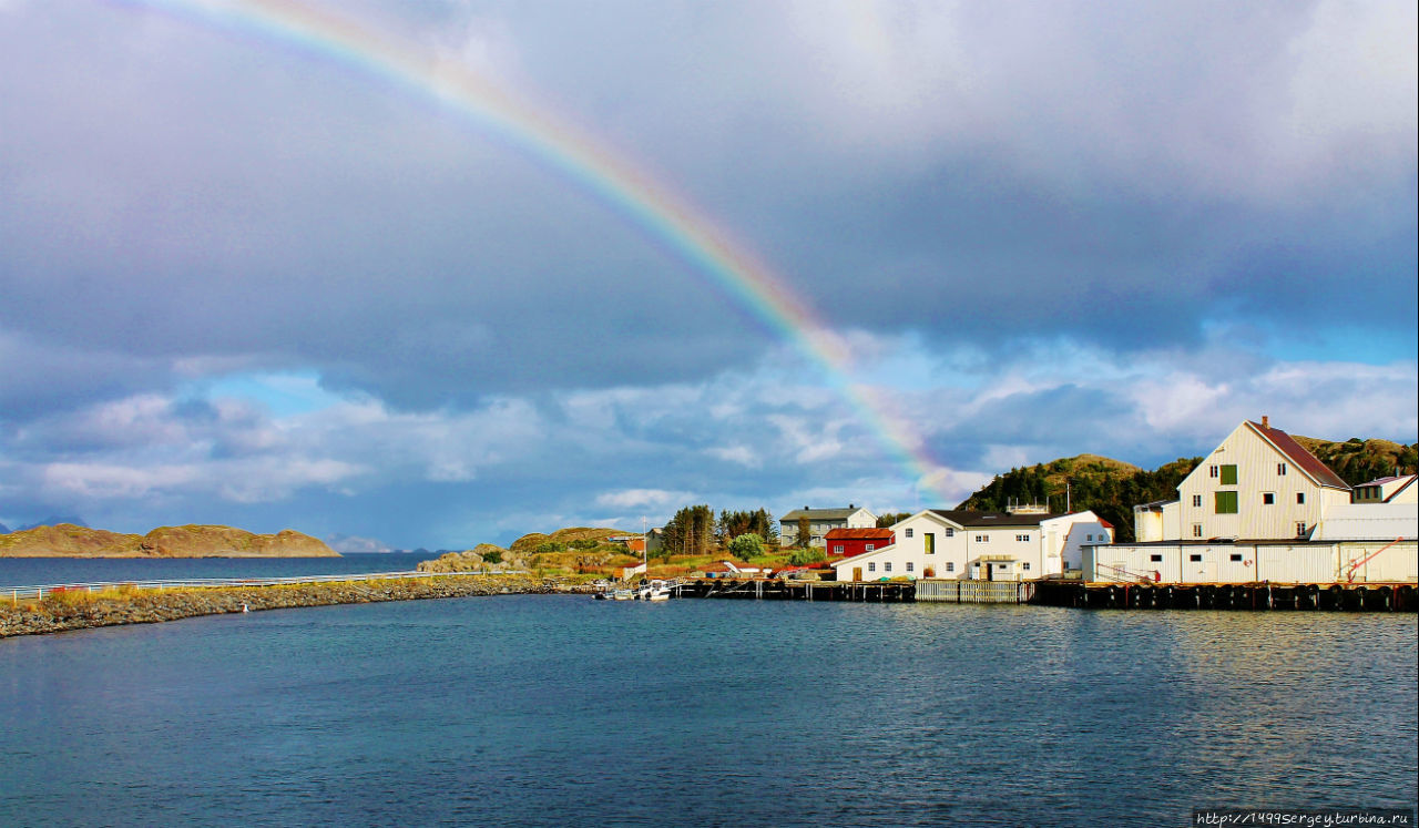 Радуга над Лофотенами Острова Лофотен, Норвегия