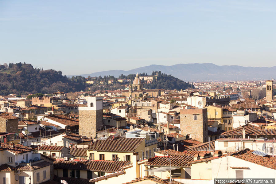 Флоренция с  башни Палаццо Веккьо Флоренция, Италия