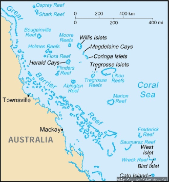 (Из Интернета) Территория островов Кораллового моря