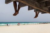 на пляжах Канкуна