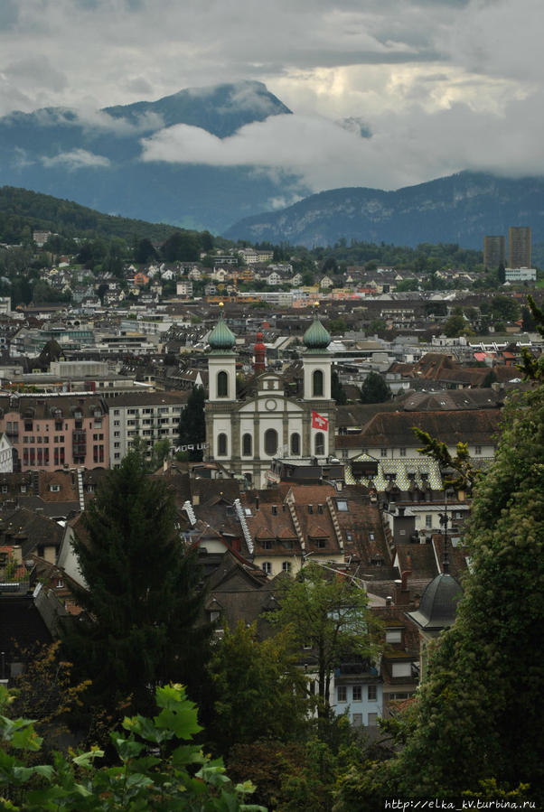 Люцерн, вид на город с городской стены Люцерн, Швейцария