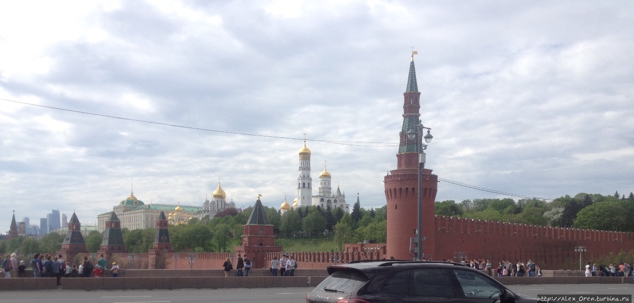 Вид на Кремль с Большого Москворецкого моста. Москва, Россия
