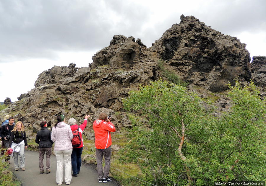 За каждым поворотом тропинки открываются все новые и новые фантазии Природы Озеро Миватн, Исландия