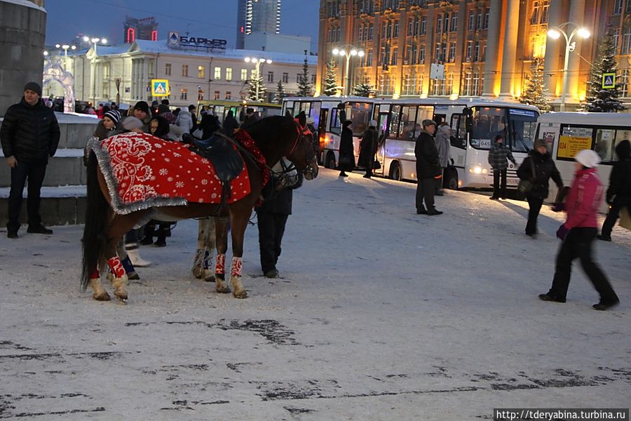 Еще один атрибут городка — лошадки и...