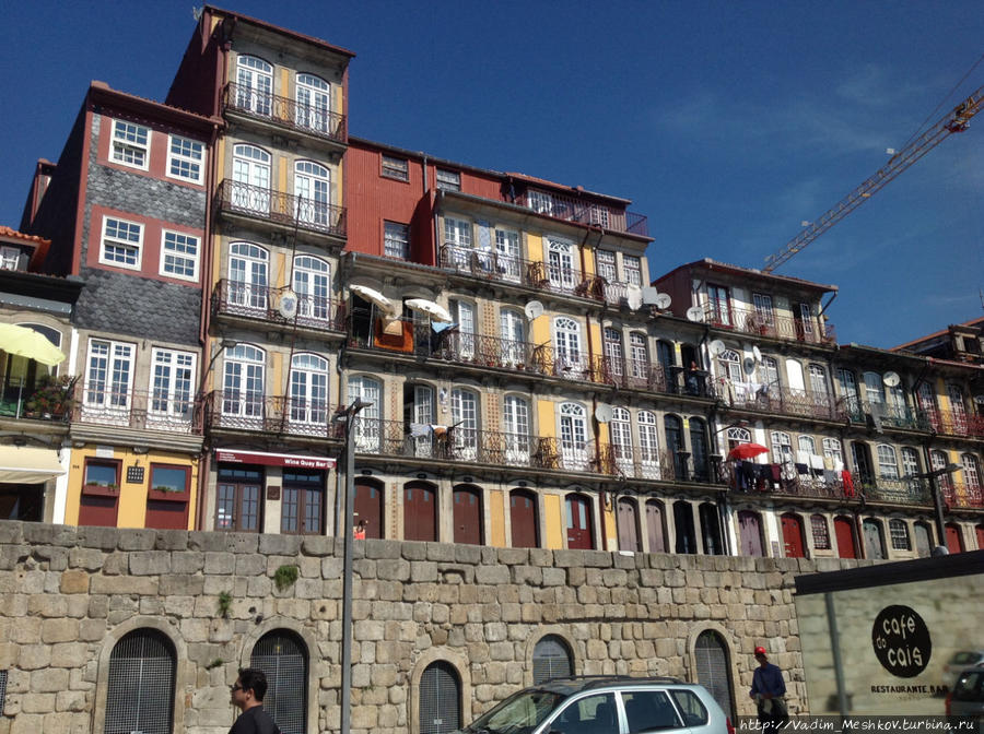 Вид на порту с реки Дору. Порту, Португалия