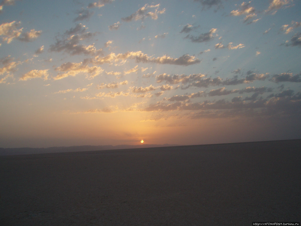 Рассвет над Шотт-эль-Джеридом Кебили, Тунис