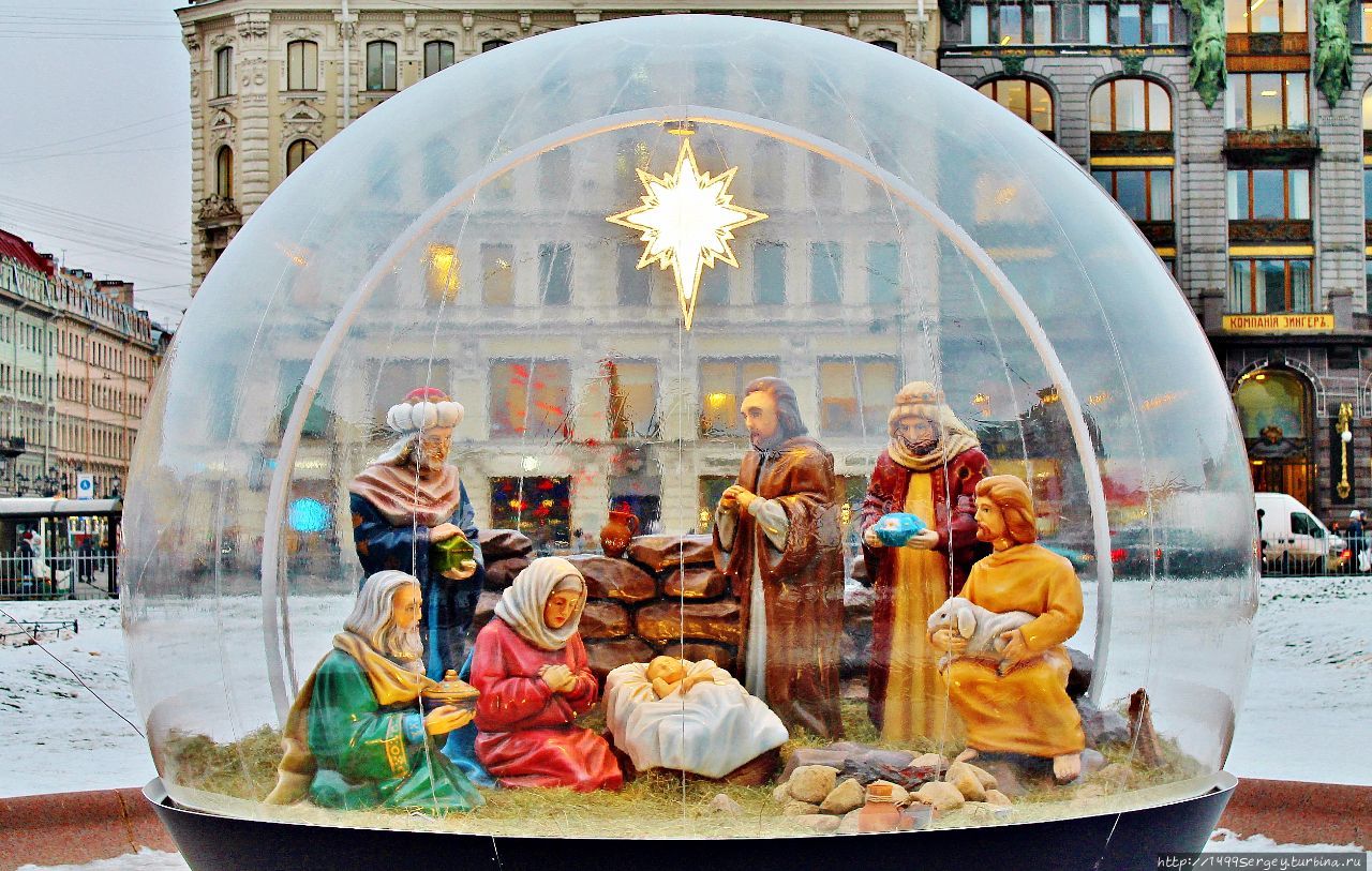 Рождественский вертеп у Казанского собора Санкт-Петербург, Россия