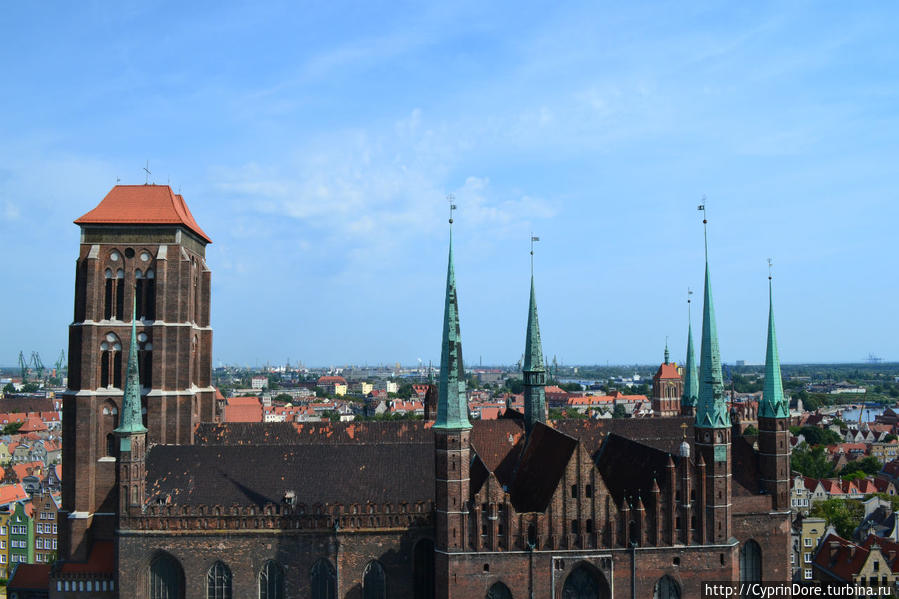Вид с башни Ратуши Гданьск, Польша