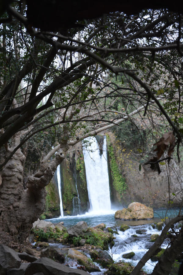 Голаны. Ручей и водопад Баниас Баниас, Израиль